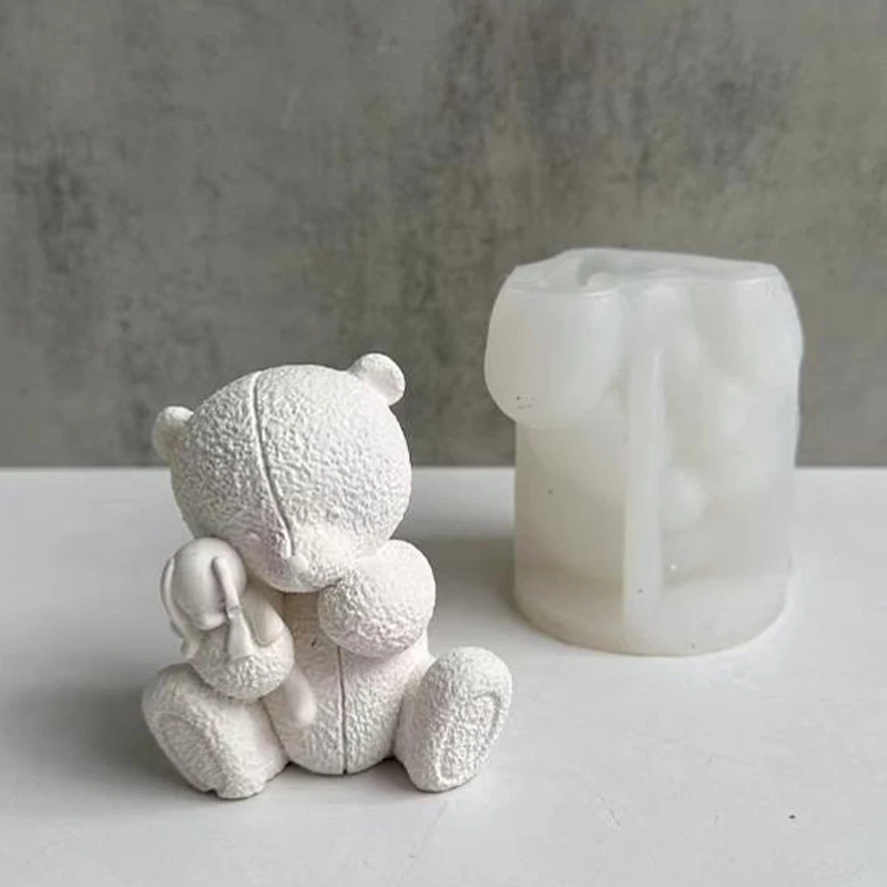 Resin Crafts - Woven Bear Candle Silicone Mold 3D