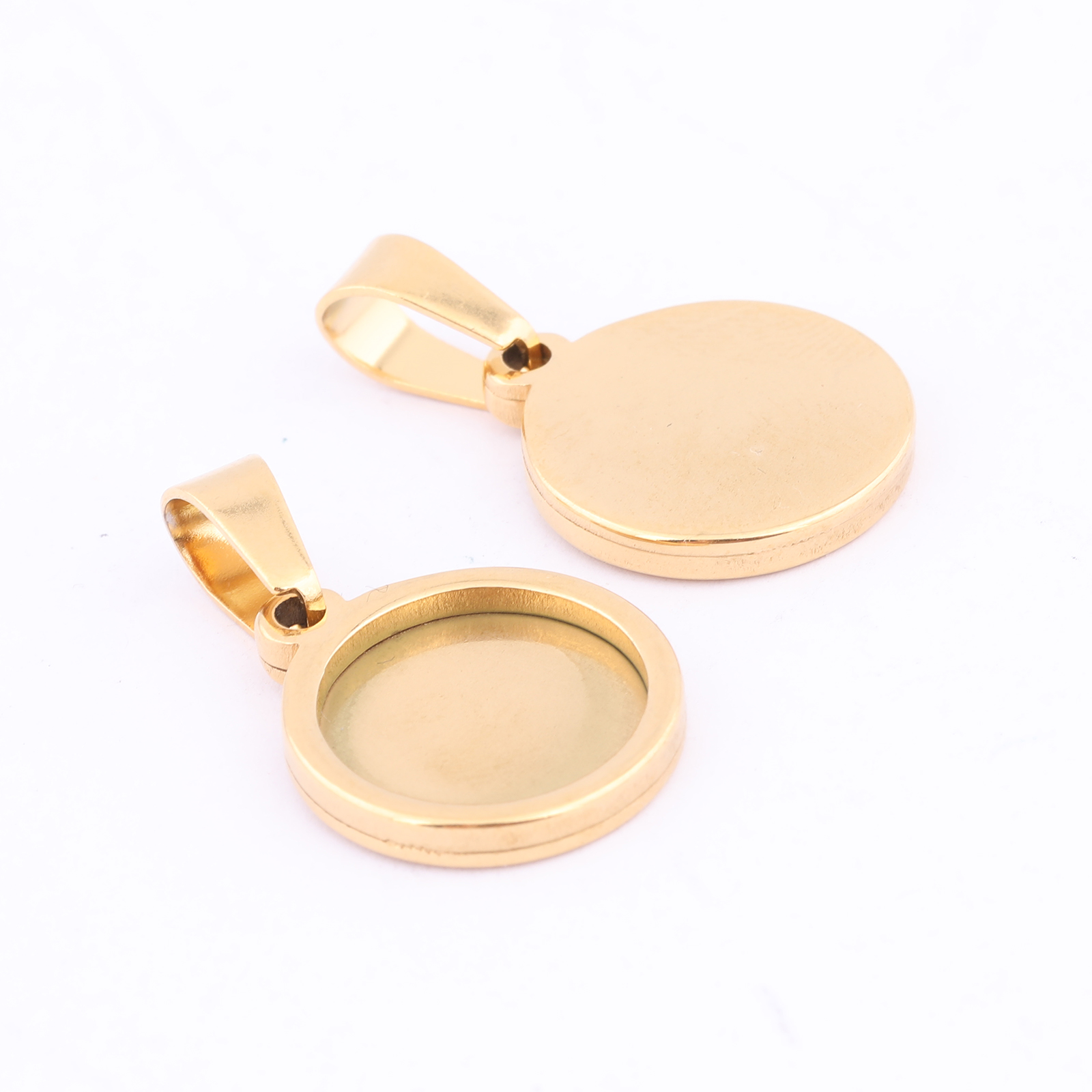 10pcs Gold Plated Black 12mm R – обзор и цена Bezels Set Pendant
