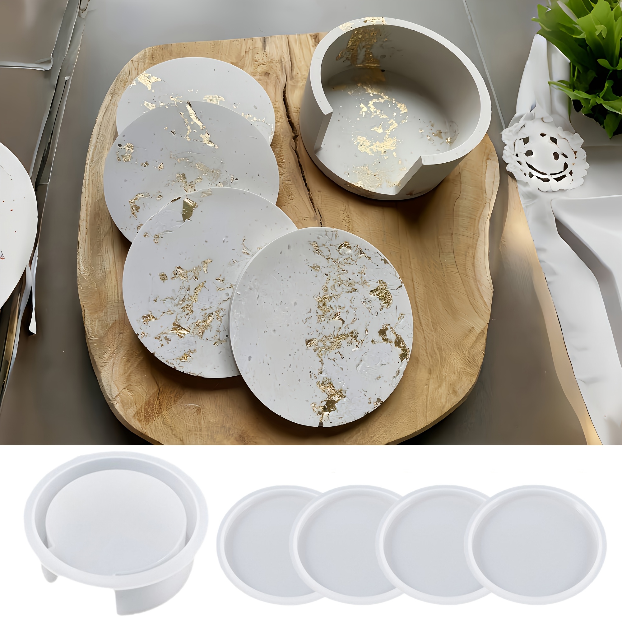 5pcs Round Coaster Silicone Mo – обзор и цена Serving Tray Mold