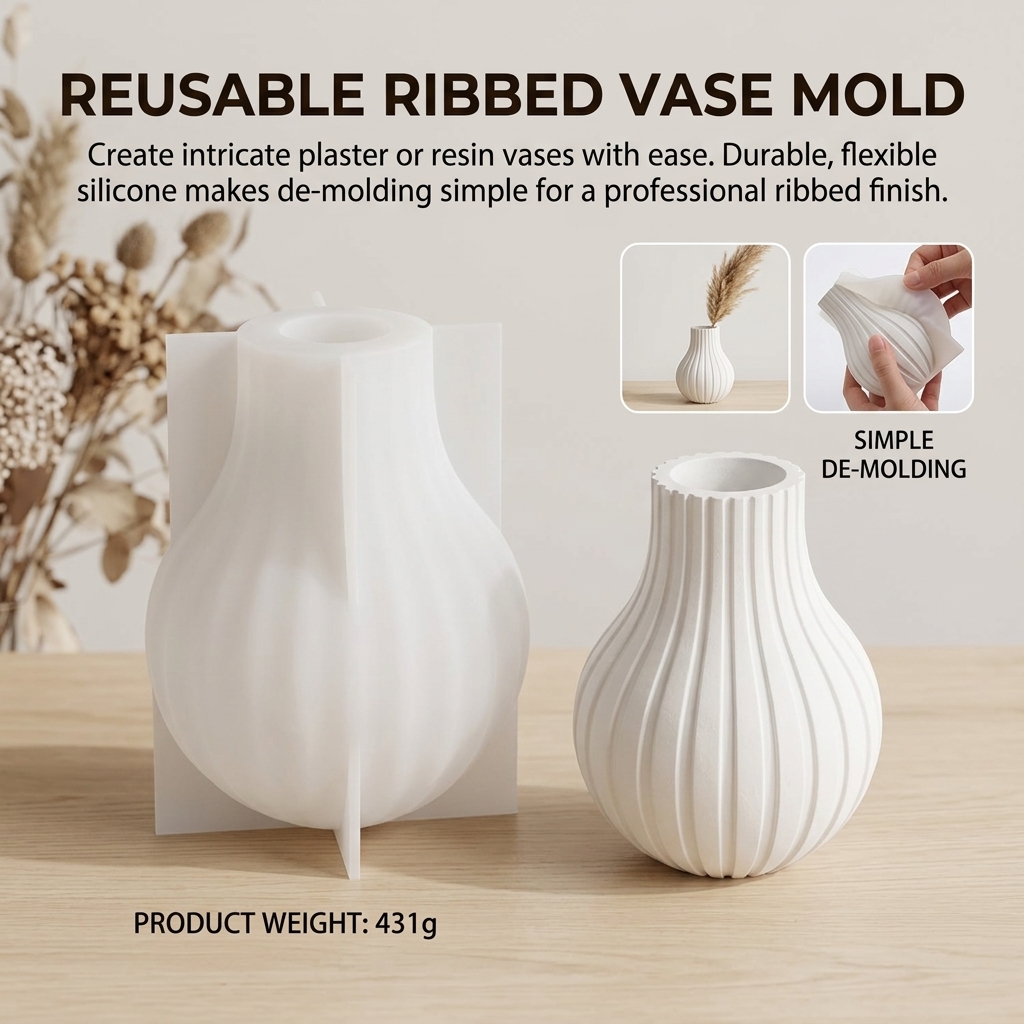 Silicone Vase Mold with Stripe – обзор и цена Resin Craft Ideas