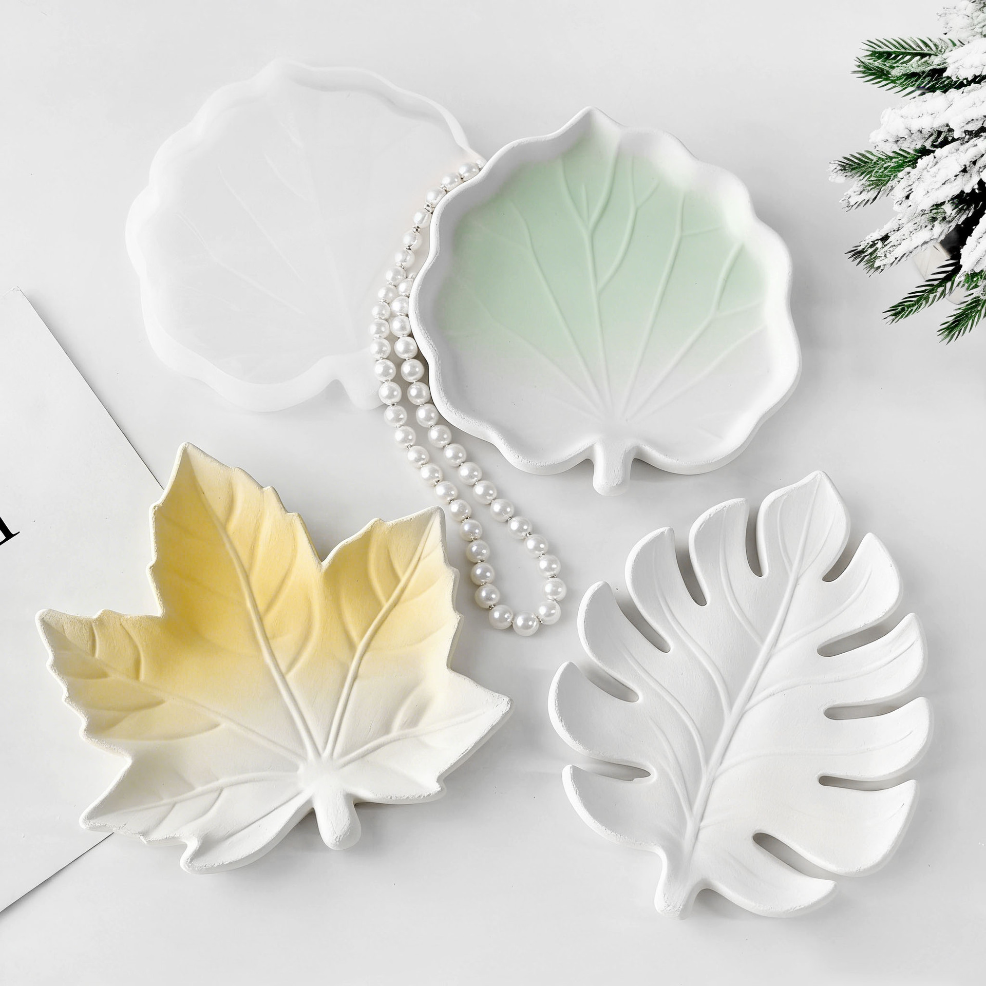 DIY Gypsum Form Leaf Coaster S – обзор и цена Serving Tray Mold