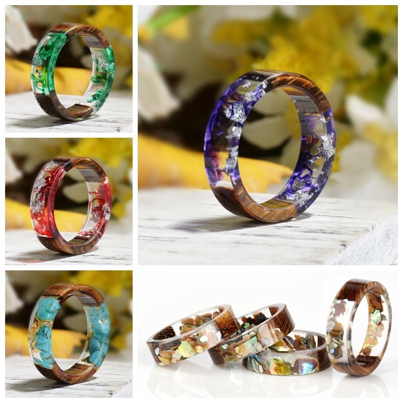 Creative Wooden Resin Ring for – обзор и цена Dried Flower Bulk