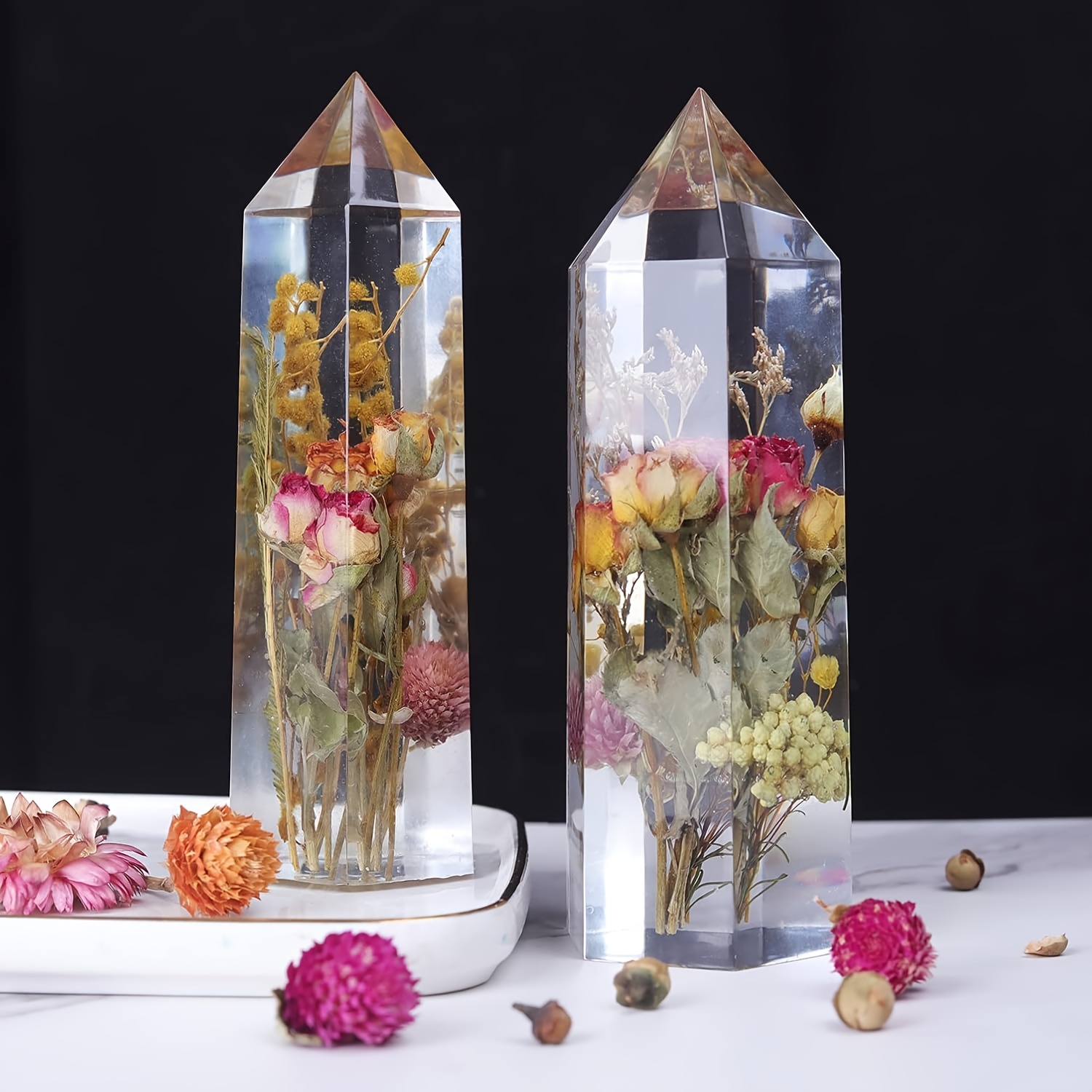 1Pcs Crystal Tower Resin Silic – обзор и цена Flower Preservation Resin