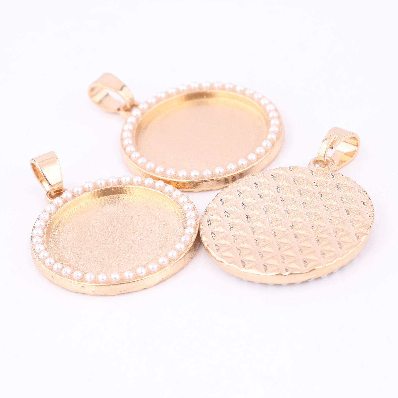5pcs Kc Gold Pearl Cabochon Ba – обзор и цена Bezels Set Pendant