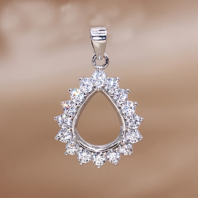 1pc Rose Golden Silvery Tear D – обзор и цена Bezels Set Pendant