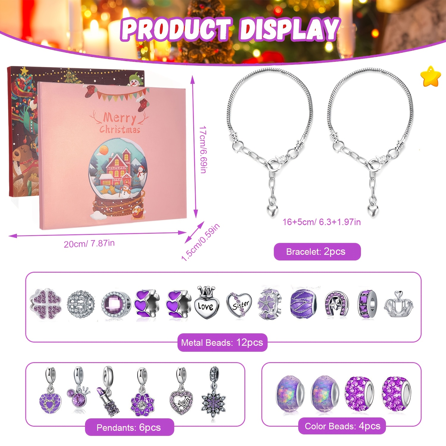 Christmas purple beads DIY jew – обзор и цена Resin Jewelry Kit