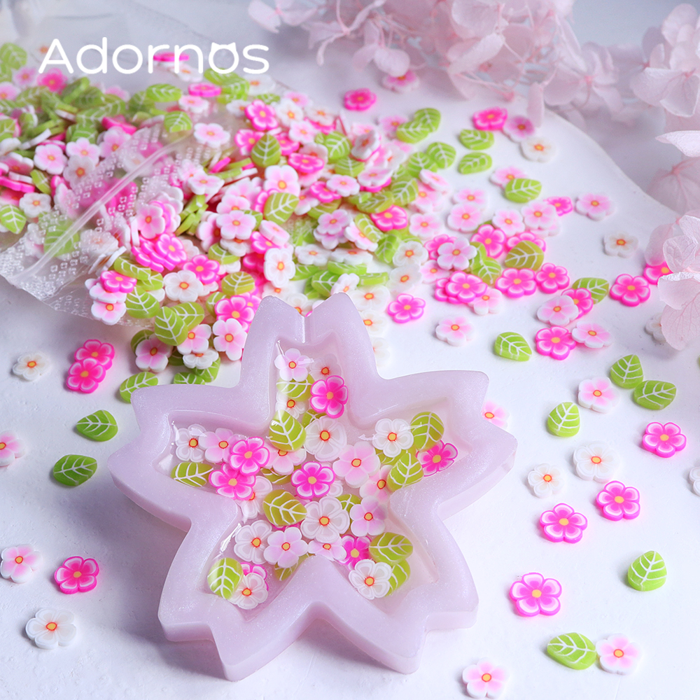 10g Pink Flowers Polymer Clay  – обзор и цена Resin Craft Ideas