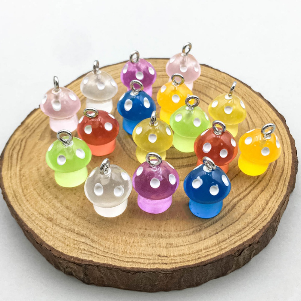 16pcs Luminous Mushroom Charms – обзор и цена Resin Craft Projects