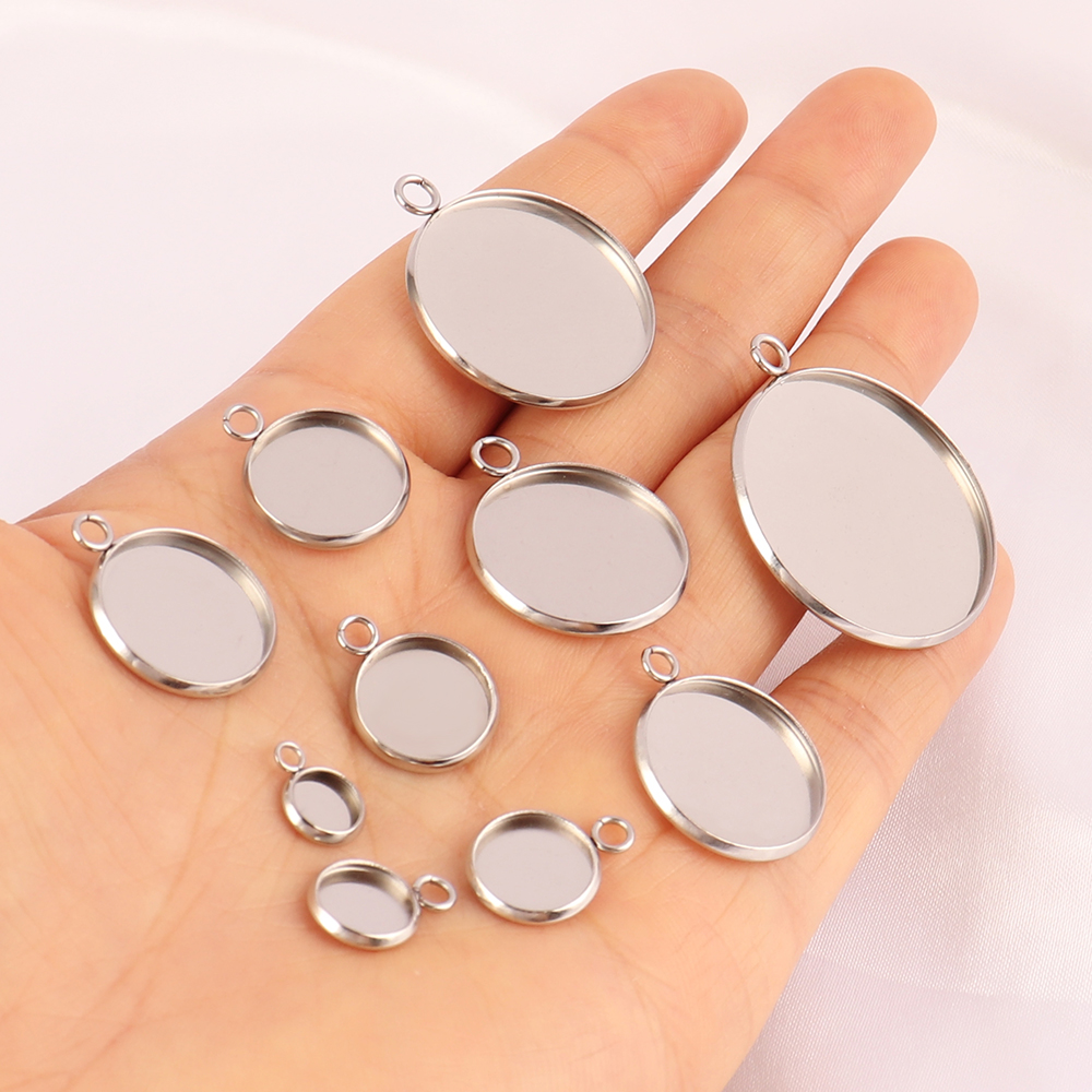 10Pcs Stainless Steel Cabochon – обзор и цена Bezels Set Pendant