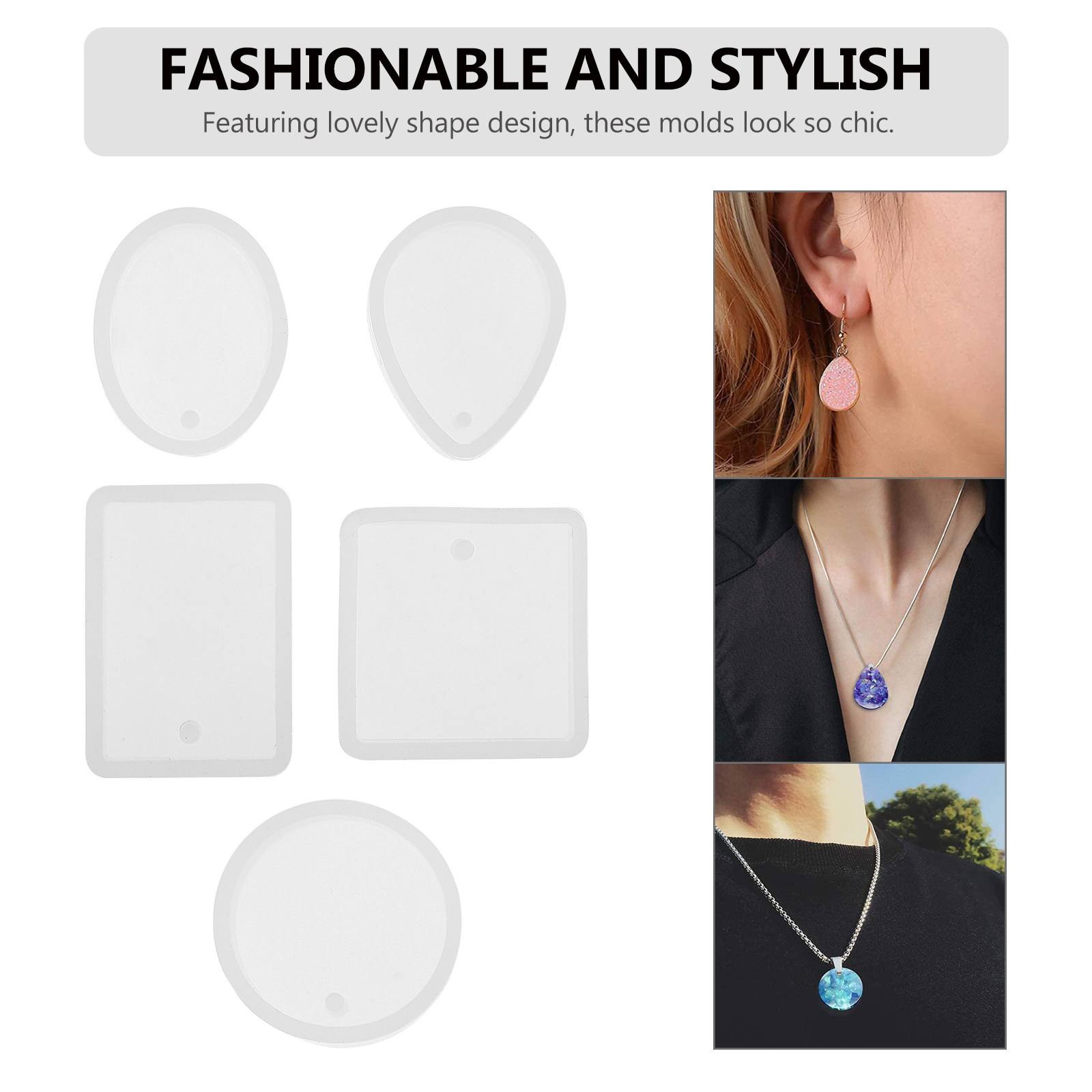 10pcs Pendant Mold Set Silicon – обзор и цена Resin Jewelry Kit