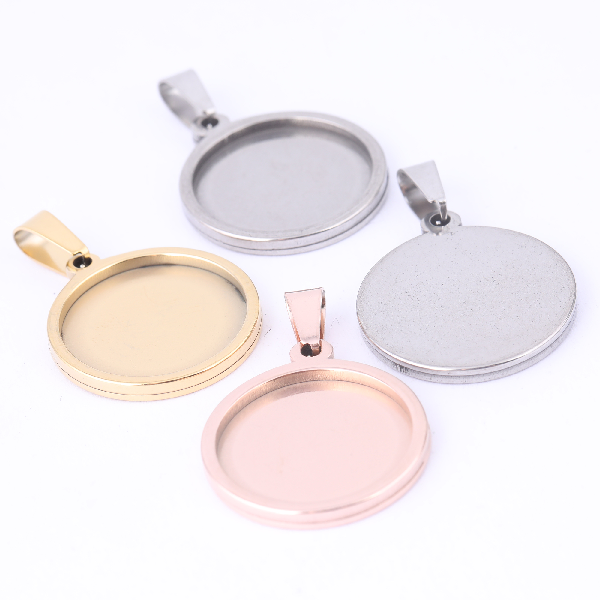5pcs Stainless Steel 16mm 18mm – обзор и цена Bezels Set Pendant